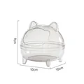 Compact bear-shaped transparent hamster sand bath basin with 10cm diameter size - Bear Style