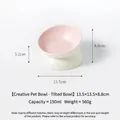 Gamelle ergonomique en céramique avec design incliné et base haute pour chats et chiens - Bouche Inclinée Surélevée / Rose