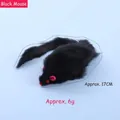 Zwarte pluche muis kattenspeeltje, 17cm realistische harige muis voor interactief spel - Lengte ca. 18cm / Zwart
