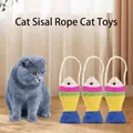 Juego de tres coloridos juguetes para gatos de sisal tejido con forma de pez - Pez de sisal