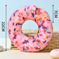 Pink plush doughnut dog squeaky toy with 22cm diameter and colorful sprinkle print - Donut Style
