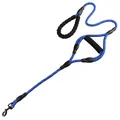 Heavy duty blue reflective dog leash featuring comfortable double padded foam handles - 12mm*150cm / Dark Blue