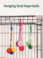 Hanging colorful sisal rope balls cat toy for indoor kitten scratching and play - Hanging Triple Ball Style / 1 Piece/Pack / Multicolor