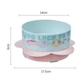 Elevated cat bowl with anti-tip flower base and 14cm diameter dimensions - Single Bowl Without Stainless Steel / Pink