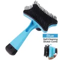 Spazzola professionale blu autopulente per la rimozione dei peli degli animali - Sacchetto OPP / Spazzola per Toelettatura a Pulsante Blu