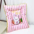 Pink striped pet cushion with cartoon rabbit design for small and medium dogs and cats - Size 1 (40x28cm) / Pink Rabbit (Pink Striped)