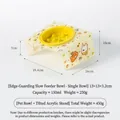 Yellow slow feeder pet bowl with tilted cute cartoon acrylic stand holder 150ml capacity - Small Slow Feeder (Yellow) with Tilted Yellow Stand