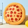 Interactive 23.5cm pizza shaped plush squeaky dog toy for teething and boredom relief - Pizza Style