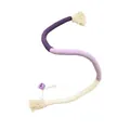 Corda da masticare per gatti a forma di S viola con campanellino metallico e nappe morbide - Corda da masticare per gatti / 70cm (Campanellino) / Viola