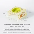 Slow feeder pet bowl with a tilted acrylic stand featuring cute cartoon patterns - Small Slow Feeder (Green) with Tilted Yellow Stand