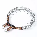 Collar de adiestramiento profesional para perros con púas metálicas y correa de camuflaje - Ajuste regular / 2.5mm*35cm / Naranja Camuflaje