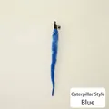 Blauer flauschiger Raupen-Katzenangel-Ersatzkopf mit Glöckchen und Hakenanhänger - Raupe - Blau