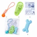 Durable 4-piece pet toy set including rope ball, slipper, newspaper and rubber bone - Hand Pull Ball + Slipper + Newspaper + Rubber Bone / Four-Piece Set