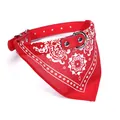 Collier bandana rouge pour animaux avec motif paisley et sangle réglable en cuir PU - Taille S / Rouge