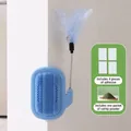Blue cactus cat self-groomer with spring feather teaser and catnip accessory - Cactus Blue with Teaser Wand
