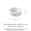 Ciotola in ceramica bianca minimalista per animali con scritta DRINK 13x13x5 cm - Ciotola Diritta Bianca Piccola [DRINK]