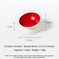Écuelle pour animaux inclinée en céramique rouge et blanc avec spécifications - Bouche Inclinée Surélevée / Rouge