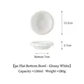 Ciotola per animali in ceramica bianco lucido, stile minimalista, 150ml - Ciotola Poco Profonda (Bianca)