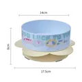 Ergonomic elevated pet bowl with flower base design showing 14cm bowl diameter - Single Bowl Without Stainless Steel / Yellow