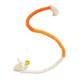 Corda flessibile arancione per gatti con piccolo campanellino e nappine bianche - Corda da masticare per gatti / 70cm (Campanellino) / Arancione