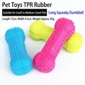 Langlebiges TPR-Gummi-Quietschspielzeug für kleine und mittelgroße Hunde in Rosa - Lange Pfeifenhantel / 13x4.5cm (ca. 85g) / Mehrfarbig