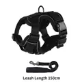 Durable black reflective dog harness vest including a 150cm matching leash for small dogs - S / Harness And Leash Set / Black