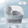 Soft silicone pet bathing and massage brush in moonstone grey finish - One Size (OPP Bag) / Moonstone Grey