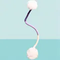 Flexible purple gradient cat chew toy rope with white pom-poms - Flagship Style (Purple) / 70cm