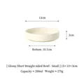Ciotola bassa in ceramica crema, diametro 13 cm, 200 ml per gatti e cani. - Taglia S / Bianco Crema Lucido