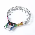 Collar de entrenamiento para perros con puntas de metal y correa de nailon arcoíris - Ajuste regular / 2.5mm*35cm / Reflectante Colorido