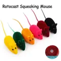 Squeaky vinyl mouse cat toy set in various bright colors for pet interactive play - Vinyl Squeaky Mouse