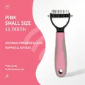 Piccolo rastrello rosa per la rimozione dei peli con 11 denti per cuccioli e gattini - Rastrello per Districare a Doppia Faccia / Piccolo (11 Denti) / Rosa