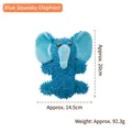 Blue squeaky elephant plush dog toy variant showing 20cm height and 14.5cm width info - Blue Funny Squeaking Elephant