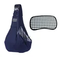 Navy blue pet carrier sling bag with checkered padded bottom board - Buckle Bag (With Checkered Bottom Plate) / 65x30x80cm / Dark Blue
