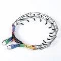 Collar de entrenamiento de metal para perros con correa de nailon arcoíris ajustable - Estilo Con Sombrero / 2.5mm*35cm / Reflectante Colorido