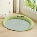 Komfortable blassgrüne runde Kühlmatte für Haustiere mit grauem Mesh-Zentrum für Katzen - M (60*52cm) / Apfelgrün