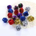 Pelotas crujientes de colores para gatos en lámina metálica oro plata azul y roja - 4-5cm / Color Aleatorio