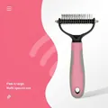 Rastrello professionale rosa per toelettatura animali con 16 denti in acciaio per cani - Rastrello per Districare a Doppia Faccia / Grande (16 Denti) / Rosa