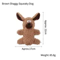 Brown textured plush squeaky puppy toy for dogs with durable fabric for chewing - Brown Funny Squeaking Dog