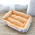 Comfortable rectangular pet bed featuring thick arctic fleece lining for small dogs and cats - Size 2 (50cm*40cm) / White Cartoon