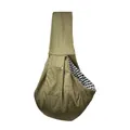 Bandolera para mascotas con patrón Seigaiha japonés verde y forro interno a cuadros. - Patrón de Escamas de Pez Verde (Con Bolsillo para Teléfono)