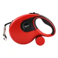 Laisse pour chien rétractable automatique rouge de 8 m avec clip en métal - 8M (Convient pour un poids inférieur à 50kg) / Rouge