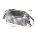 Houndstooth small pet carrier bag for hamsters and sugar gliders, 20x8x11cm size. - Gray Plaid Style (QS-125) / Grey Plaid