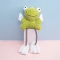 Green plush squeaky frog dog toy with durable rope legs for interactive chewing - 37x21cm / Green (Frog Style)