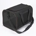 Black breathable mesh pet carrier bag with shoulder strap and hand-carry handles - Black
