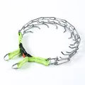 Collar de entrenamiento para perros verde neón reflectante con eslabones de cadena metálica - Ajuste regular / 2.5mm*35cm / Verde Fluorescente Reflectante