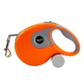 Correa retráctil automática de 8M en naranja y gris para perros de razas grandes - 8M (Adecuado para un peso de hasta 50kg) / Naranja