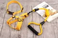 Detailansicht eines langlebigen gelben Hundegeschirrs mit Leine und Schaumstoffgriff - Leine Geschirr Und Halsband / 6mm*120cm / Gelb