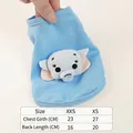 Lindo chaleco de malla azul claro para cachorros y gatitos con decoración de animales - XXS / Elefante Azul