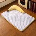 Gezellig banaanvormig huisdierbed met paars geruite mat voor katten en kleine honden - Banaanvorm Bed / 50*35cm (Tot 2,5kg) / Paars Geruit (S)
